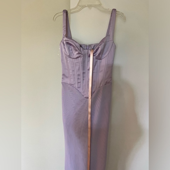 House of Cb - BREEZE, ORCHID SATIN CORSET MAXI DRESS (XS) - Picture 4 of 6